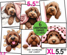 Labradoodle Funny Card Toppers XL 5.5" CRAFTS/TAGS/CARDMAKING/SCRAPBOOKING