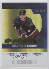 2021 Credentials 2020-21 Debut Ticket Access Yellow 7/249 Brayden Burke #62 0b1f