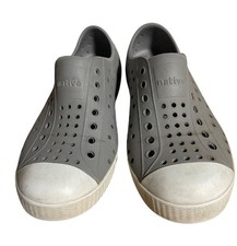 Native Jefferson Slip On Shoes Size C12 Lightweight Perforated Gray Rubber