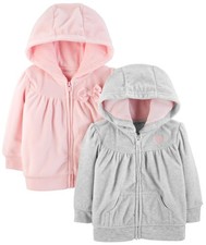 Simple Joys by Carter's Girls' 2-Pack Fleece Full Zip Hoodies 3-6 Months