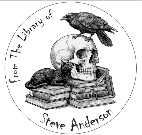 Custom From The Library of - Name Embosser-Raven l Skull Hand Held Book Embosser