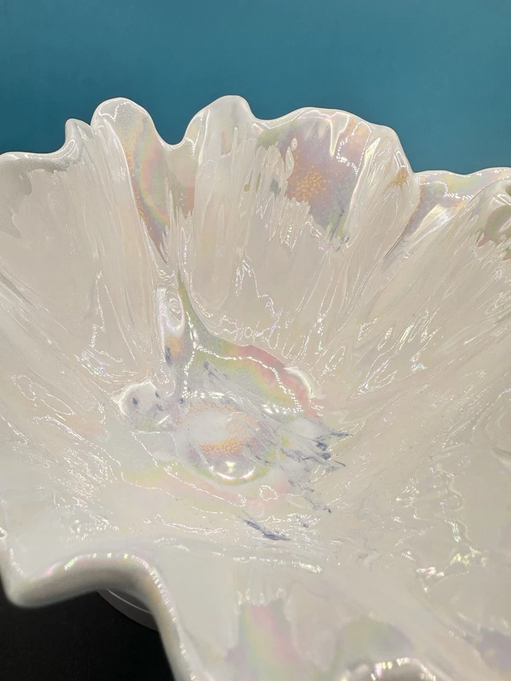 Tigela de cerâmica iridescente vintage Global Views! Impressionante! Feito na Itália! MCM - Imagem 4 de 4