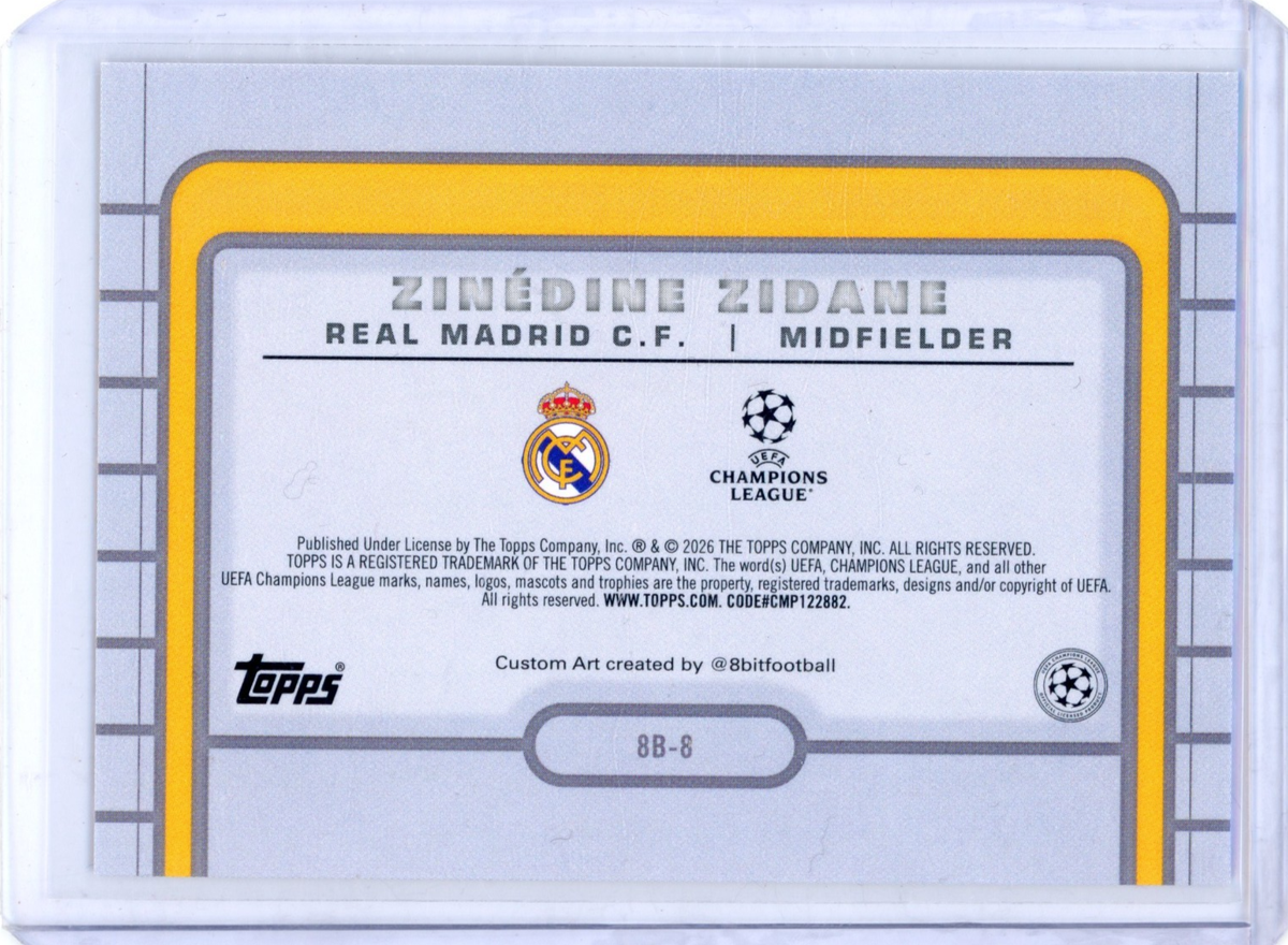 Zinedine Zidane 2025-26 Topps UEFA Club Competitions 8 Bit #8B-8