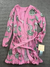 Wicked Robe Kids 8 Pink Fleece Cozy Katie Kime Wicked Print Belted Ruffle Hem Wicked Robe Kids 8 Pink Fleece Cozy Katie Kime Wicked Print Belted Ruffle Hem - Image 1