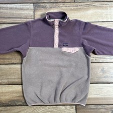 Patagonia Youth T snap Fleece Pullover Sweater XXL Purple Pink