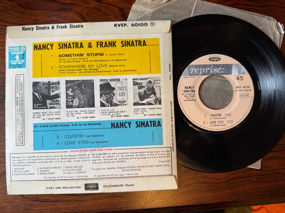FRANK & NANCY SINATRA - SOMETHIN' STUPID EP - 7" SINGLE - FRENCH PRESSING - Image 2 of 2