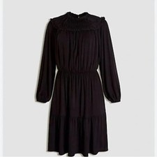 Ann Taylor Ruffle Collar Flare Dress XS