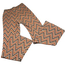 Urban Outfitters Zig Zag Geometric Knit Flare Pants S Small Retro 70s Style