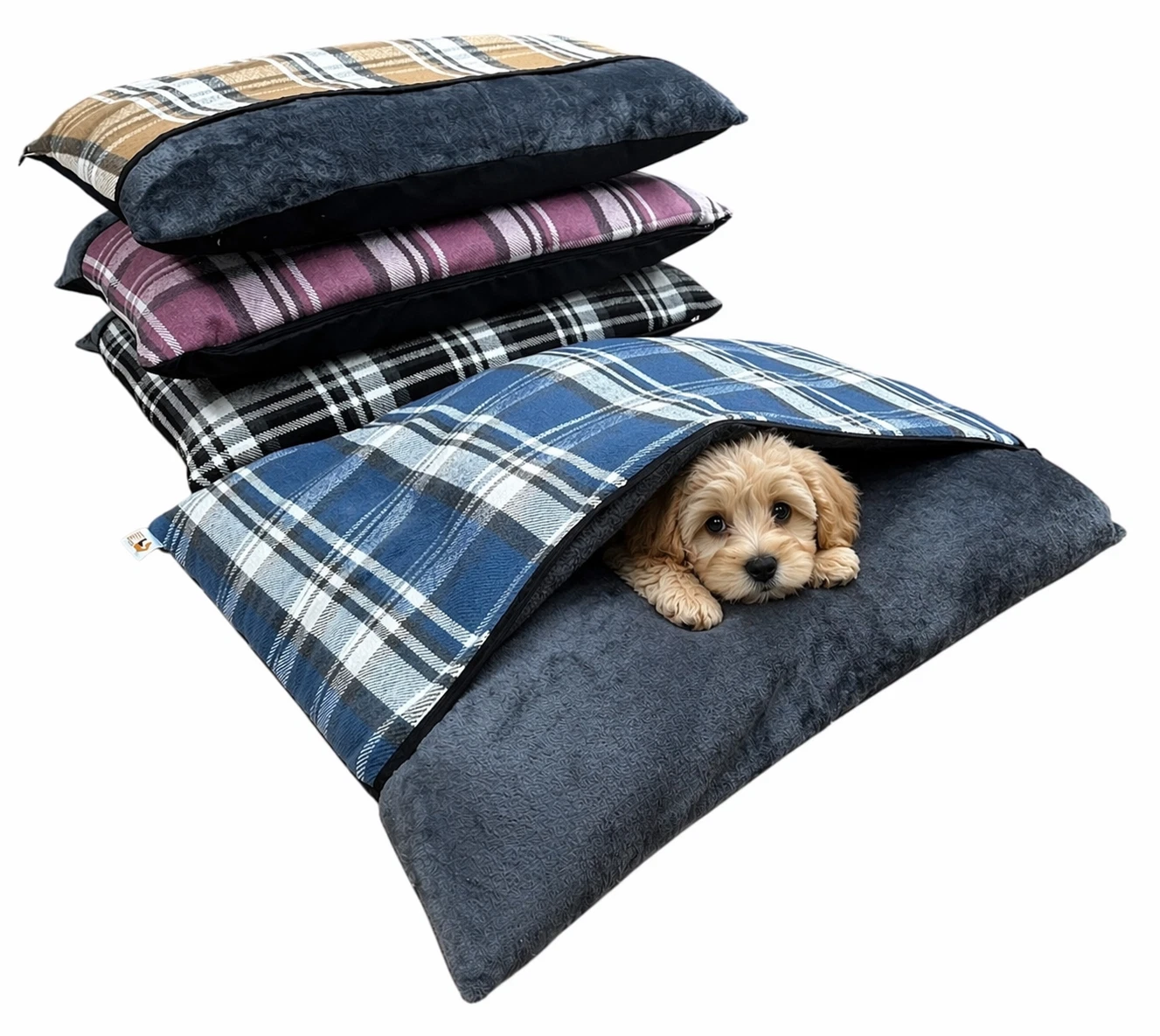 PnH Super Cosy Burrow Bed, Snuggle Dog Bed / Calming Pet Bed, Large 100cm x 70cm