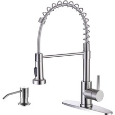 Kitchen Sink Faucet with Soap Dispenser, Kitchen Faucet with Pull Down Spraye...