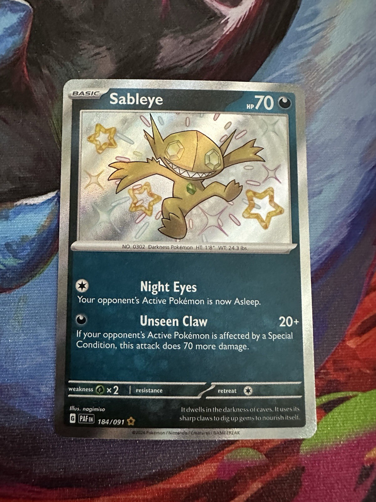 Pokemon TCG Sableye 184/091 SV: Paldean Fates Holo