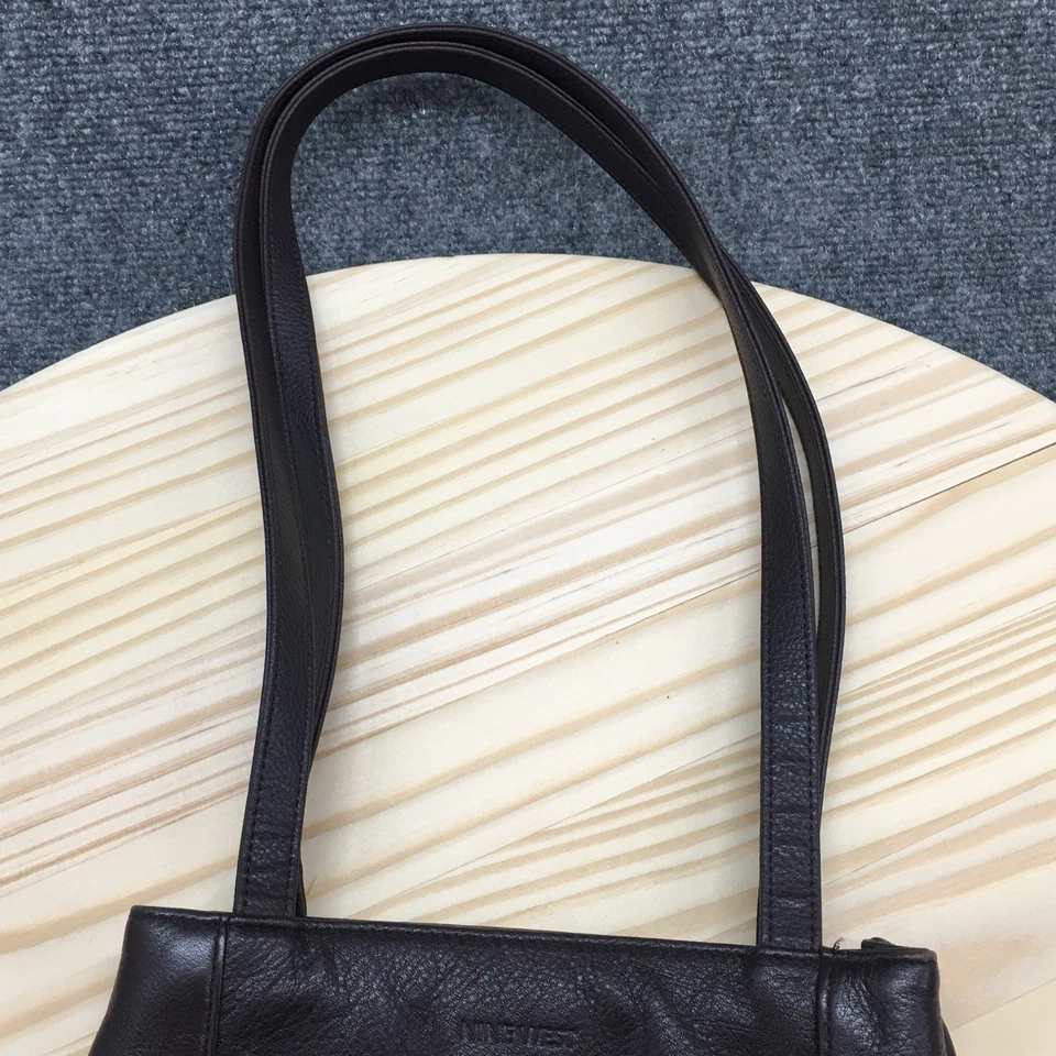 Nine West Tote Shoulder Bag Purse Womens Brown Leather Magnetic Closure Casual - Image 3 of 4