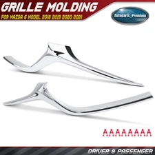 2Pcs Front Left & Right Chrome Plastic Grille Molding Trim for Mazda 6 2018-2021