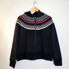 Bogner Fire  Ice Rana sweat Jacket Black with fair-isle knit top Size XXL