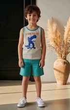 Boys Short Sets Lot Of 7 Each Set Have Different Graphics Size 12 Months