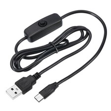 USB Cable with 501 ON/OFF Switch, USB Type C Male Cable 100cm Black 3pcs