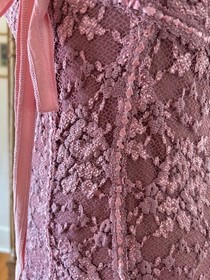 The Ann Ferriday Corset Top Dusty Rose Floral Pattern Lace Size S/M