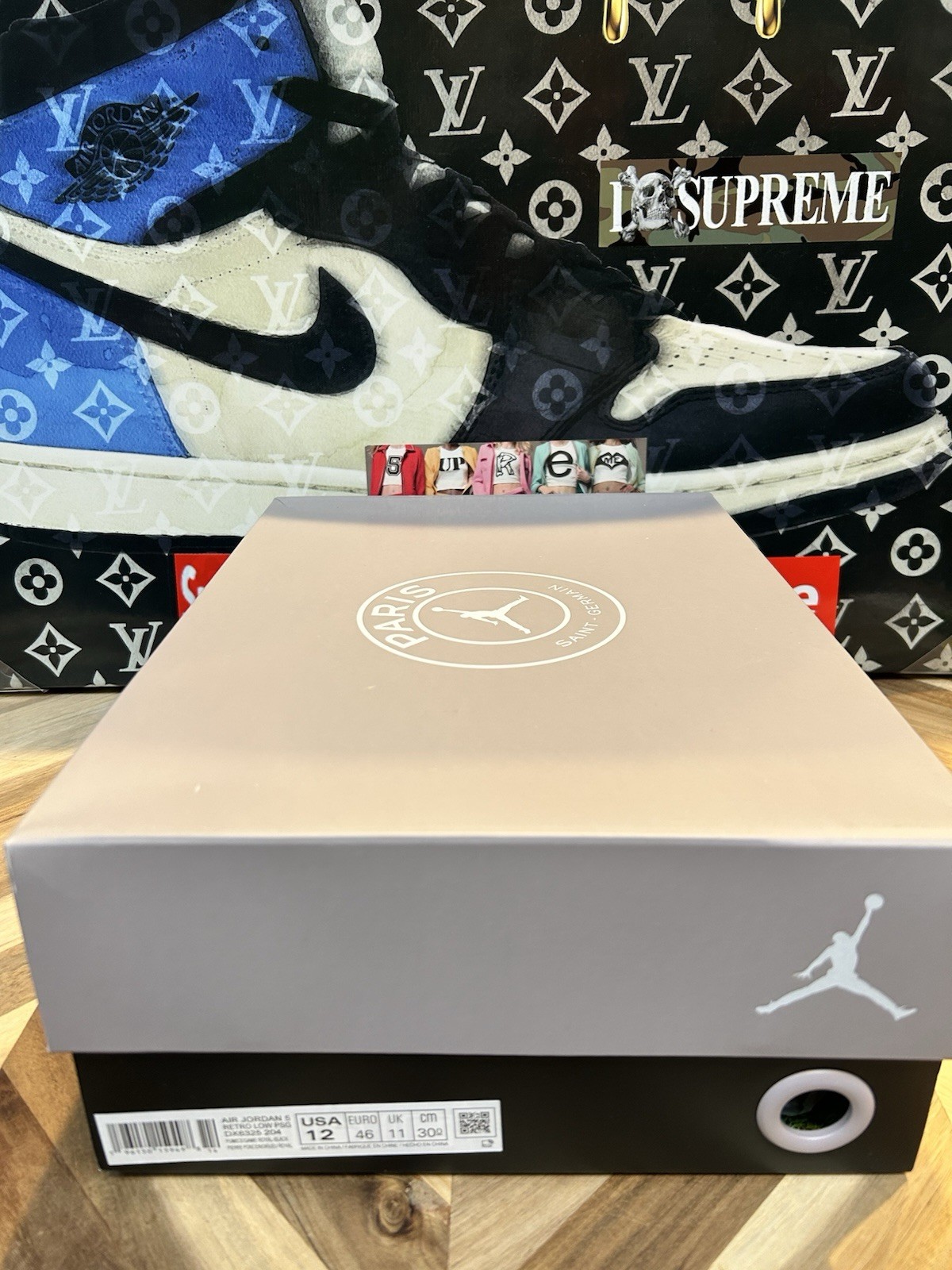 Size 12 - Paris Saint-Germain x Air Jordan 5 Retro Low Paname DX6325 204 Soccer image 9