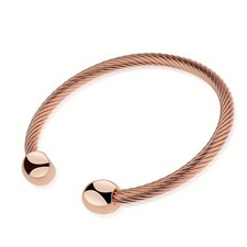 Magnetic Copper Bracelet Therapy Arthritis Pain Bangle Healing Cuff Gold
