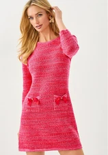 NWT Lilly Pulitzer Rhysa 3/4 Sleeve Sweater Dress in Cherry Red Marl, Size !!