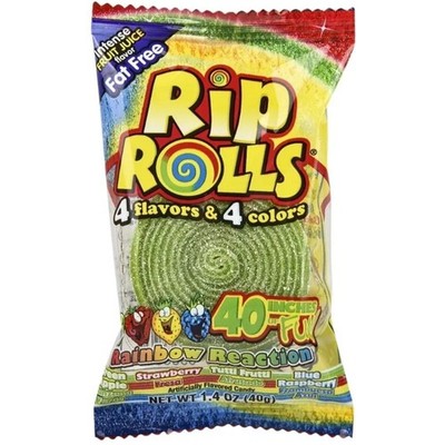 5x Rips Rolls Rainbow Reaction Sour Candy Licorice Snack Sweet Treats Lot 1.4oz