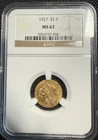 1927 $2.50 Indian Head Gold Quarter Eagle NGC MS62 Pre-33 Gold