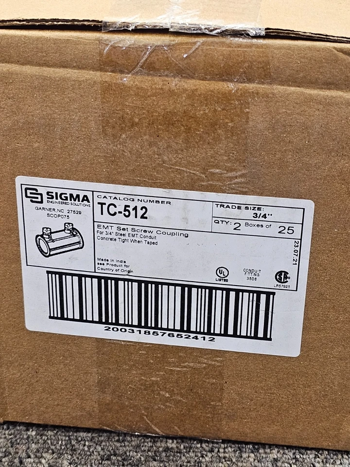 (QTY 50) Sigma Electric ProConnex TC-512 Zinc Die Cast Screw Coupling 3/4 Dia - Image 2 of 4