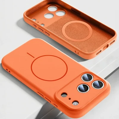 For iPhone 17 16 15 14 Pro Max Plus Air Magsafe Case Liquid Silicone Shockproof
