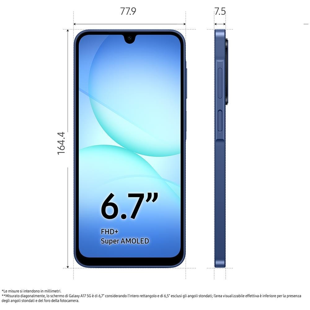 Samsung Galaxy A17 5G Blue 128Gb Memoria 4Gb Ram Display 6.7" Amoled 90Hz 50Mpx foto 2