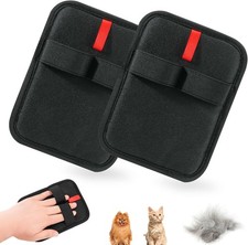 Pet Hair Removal Glove Electrostatic Dog Cat Grooming Mitt Reusable 2 Pack 