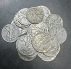 Lot of 20 Old Circulated U.S Liberty Walking 90% Silver Half Dollar Coins Loc#C7