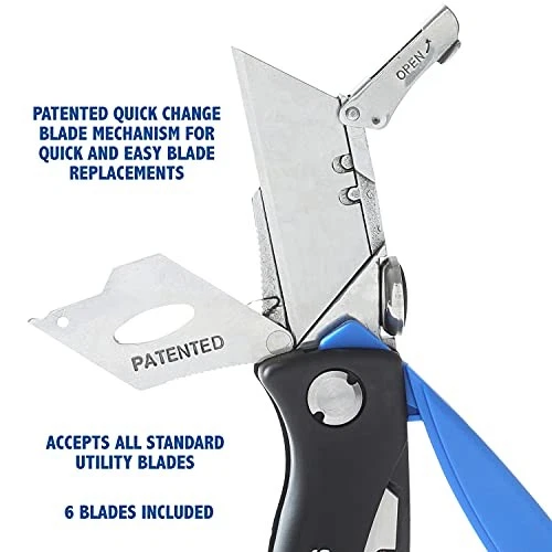 Cuchillo utilitario Sheffield 12119 Ultimate Lock Back, cuchillo cortador de caja, alfombra Foto 4 de 4