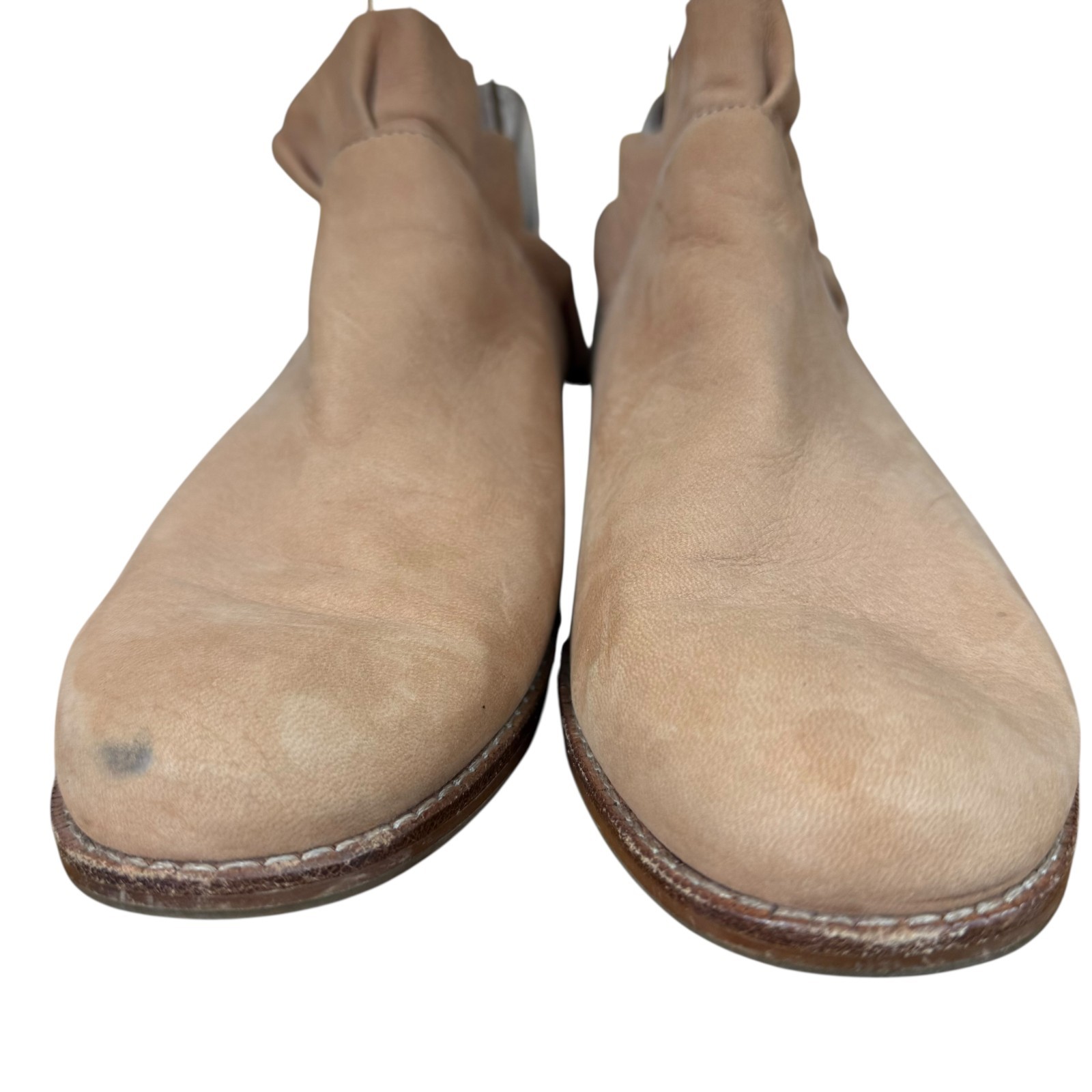 Sole Society Brinya Suede Ruffle Ankle Boots Booties Slip On Shoes Blush sz 10