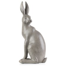 Osterhase Dekofigur 30cm Grau Osterdeko Hase Figur Polyresin Frühling Deko