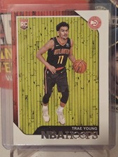 Trae Young RC 2018-19 Panini NBA Hoops ROOKIE Card #250 Atlanta Hawks . rookie card picture