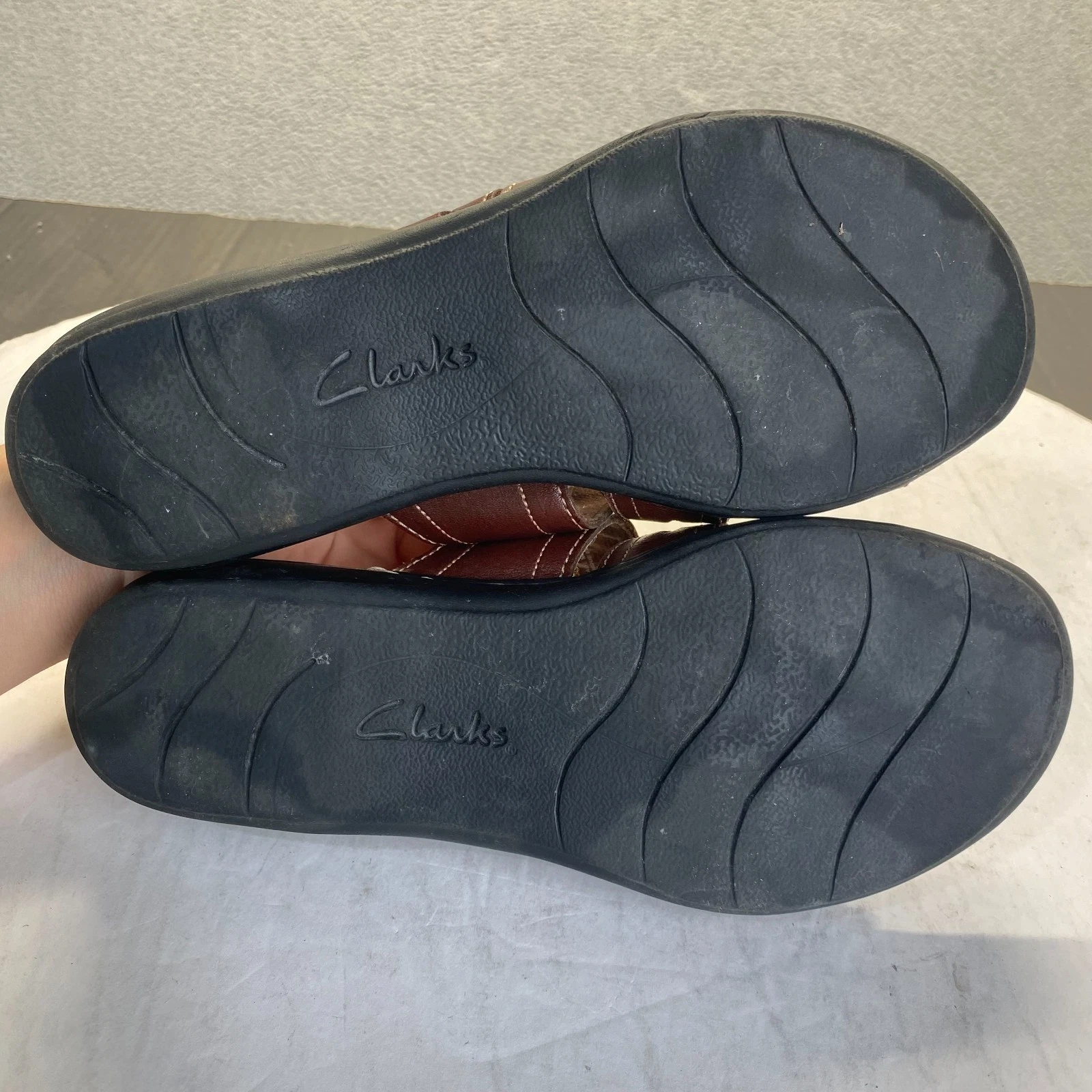 Clarks Collection Sandali Donna Pelle Marrone Slip On Taglia 6 5 M Comfort