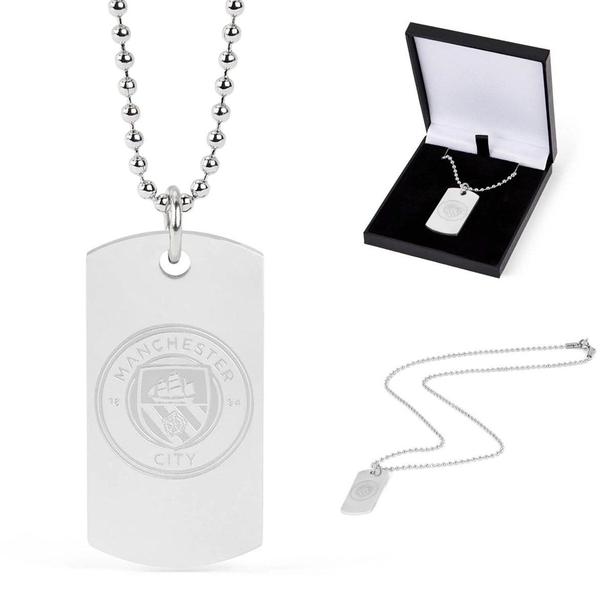 Team Officially Licensed Stainless Steel Dog Tag And Ball Chain - Man City Fc - Image 2