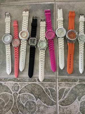 Geneva Ladies Watch Silicone Band Multiple To Choose From All Working With Batt.