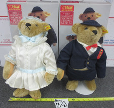 2 Margaret Woodbury Strong Museum 14" Victorian Bears Plush Steiff Button in Ear
