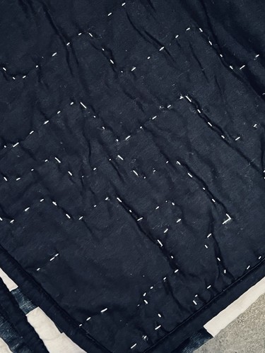 POTTERY BARN KIDS EMILY & MERITT LITTLE BANDIT BLACK WHITE PATCHWORK QUILT TWIN - Picture 3 of 5