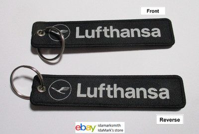 LUFTHANSA AIRLINES  LH TAG KEYCHAIN 2020 Key Chain 5.5'' Long Air Crew Black
