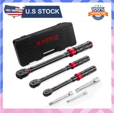 SUERCUP 1/4 3/8 1/2-inch Drive Torque Wrench - 3Pcs Torque Wrench Set 20-240i