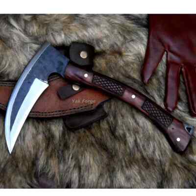Custom Kama CUSTOM HANDMADE CARBON STEEL FULL TANG JAPANESE KAMA KNIFE HUNTING ...
