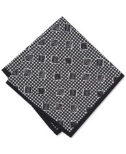 Alfani BLACK Men's Chequered Geometric Silk Pocket Square, O/S