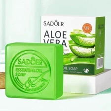 SADOER Moisturizing Aloe Vera Soap with Essential Oils Oil Control 100g/2 PACK