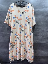 Marimekko X Uniqlo oversized Women’s Floral Short-Sleeved midi Shirt Dress siz M