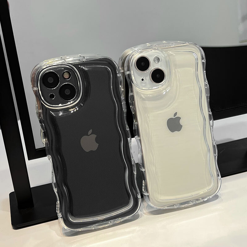 Wave Clear Shockproof Case for iPhone 16 15 14 13 12 11 Pro Max XS XR 7 8 Plus