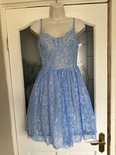 Blue Lace Skater Dress Size 8