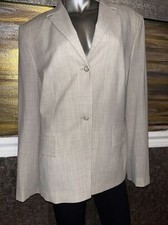 Nordstrom Classiques Entier Stripe Light Tan Jacket Size 16