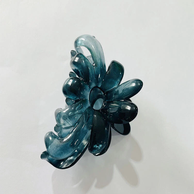 Pinza de pelo con moño grande para cabello de flores de colección clip de plástico clip de garra filtro Foto 3 de 4